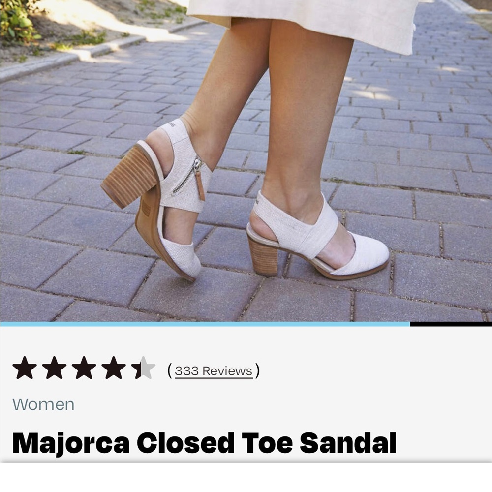 Toms Majorca closed toe sandal.